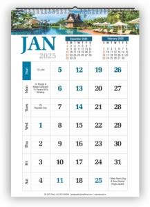 Pixel Office Date Calendar Nature Scenery 2025 Wall Calendar Price in ...