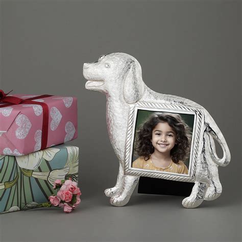 Silver-Plated Dog-Shaped Photo Frame – Code Silver