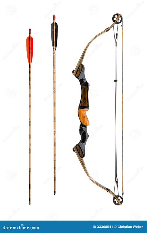 Compound bow and arrows stock image. Image of sharp, arrowhead - 33368541
