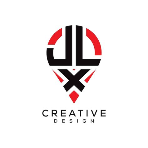 Desenho do logotipo da forma da localização da letra JLX | Vetor Premium
