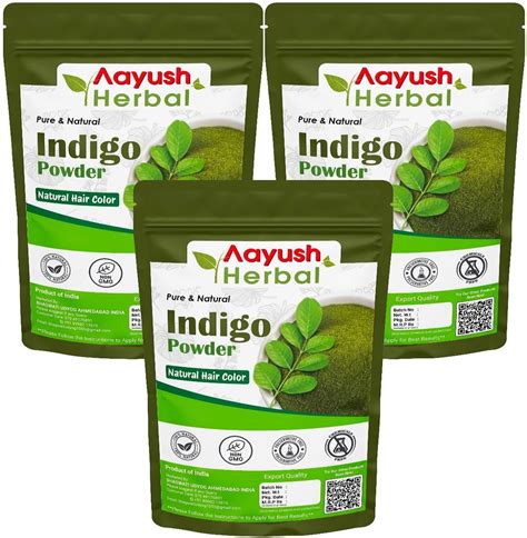 Buy Oree Aayush Herbal Indigo Powder For Hair - Natural Black Dye, Anti ...