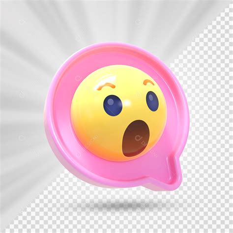 Emoji Rosa Reação Uau Elemento 3D Para Composição PSD [download] - Designi