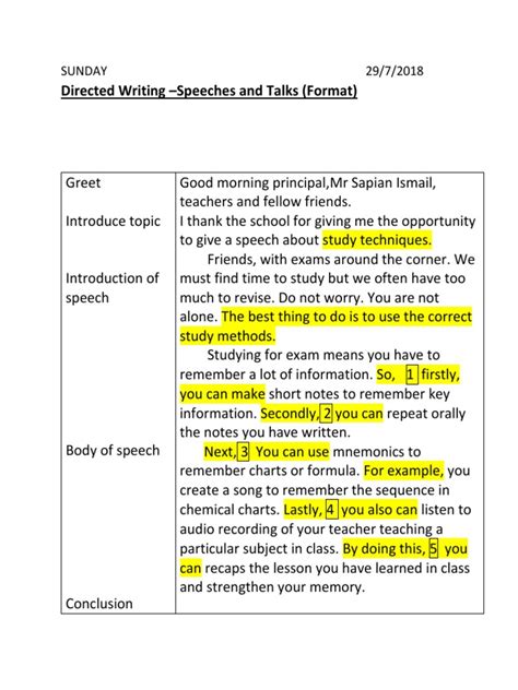Image result for Directed Writing Format