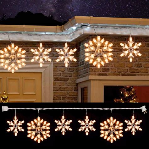 Amazon.com: FUNPENY 8.5 FT Snowflake String Lights with 6 Drops, 100 ...