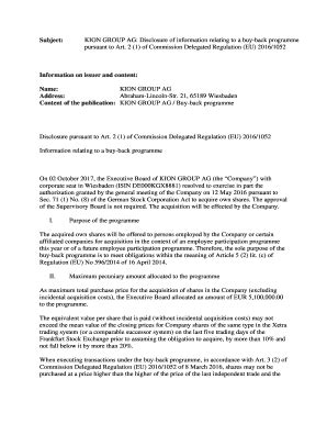 Fillable Online KION ACQUIRES DEMATIC Creating a Global ... - KION ...