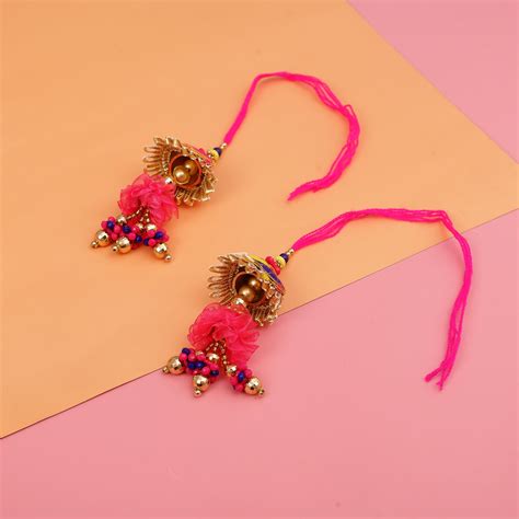 Traditional Magenta Lumba Rakhi Pack of 2