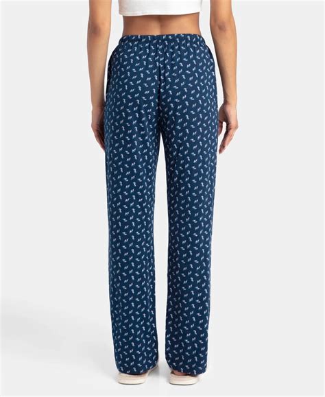 Buy Super Combed Cotton Printed Pyjama with Side Pockets - Pageant Blue ...