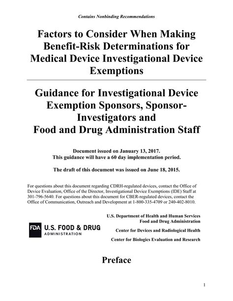 Final FDA guidance on Medical Devices and Risk Analysis | PDF
