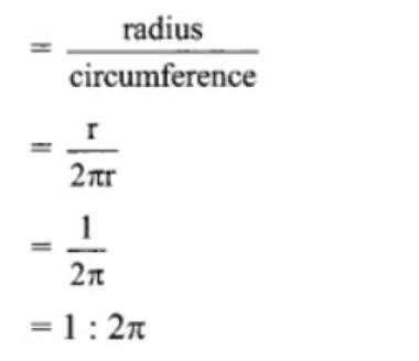 find the following ratios1. the ratio of radius to circumference of the ...