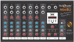 Studiomaster Mini 8U with Bluetooth, USB & Echo Analog Sound Mixer ...