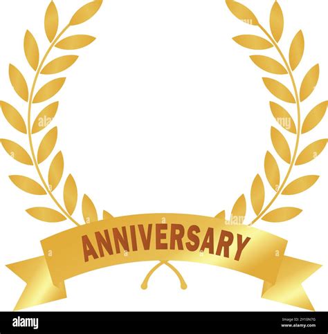 anniversary Golden icon, Gold Leaves, circular laurel foliate, Laurel ...