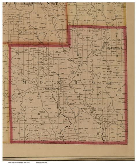 Monroe, Ohio 1859 Old Town Map Custom Print - Perry Co. - OLD MAPS