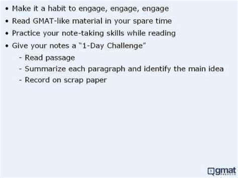 Reading Comprehension - Miscellaneous Tips Video Lecture - Verbal ...