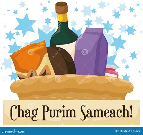 Chag Purim Sameach Holiday Greeting Card For The Jewish Festival. Hand ...