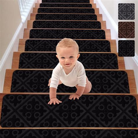 Buy RIOLAND Stair Treads Carpet Non-Slip Indoor Set of 15 Stair Runners ...