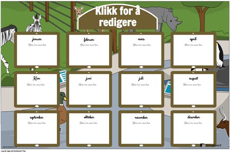 Bursdagsplakatdesign med Dyrehage-tema Storyboard