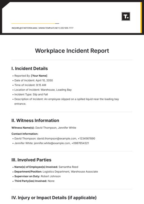 Free Child Care Incident Report Template to Edit Online