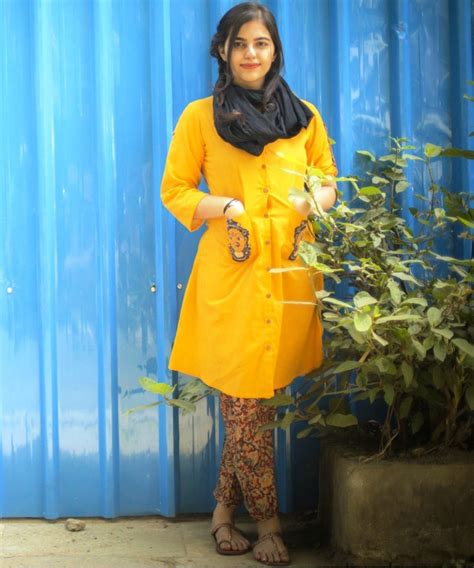 Yellow Kalamkari Collared Kurti with Straight Pants – anokherang