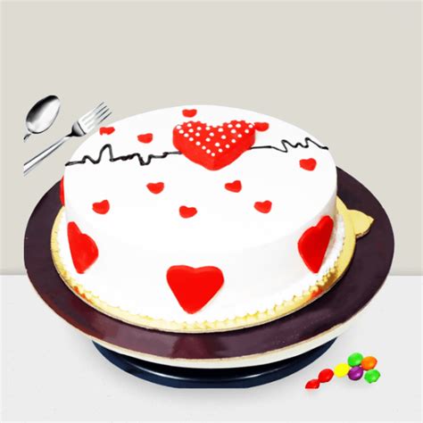 Romantic Heartbeat Cake Design & Price | FaridabadCake