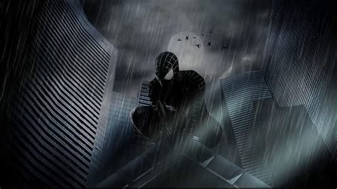 Spiderman in the Heavy Rain Live Wallpaper