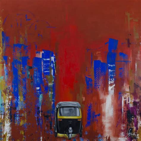 "This Is I": Red Acrylic Painting by Tejinder Ladi Singh | ArtZolo.com