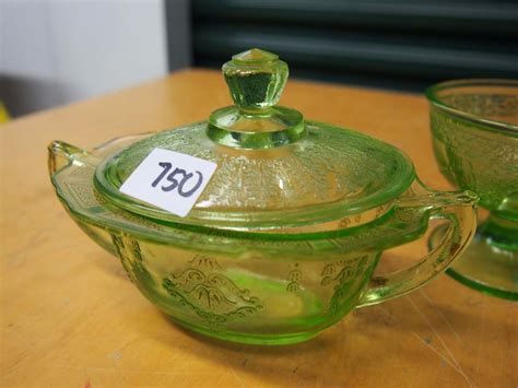 Lot Of Green Depression Glass Pieces - Bodnarus Auctioneering