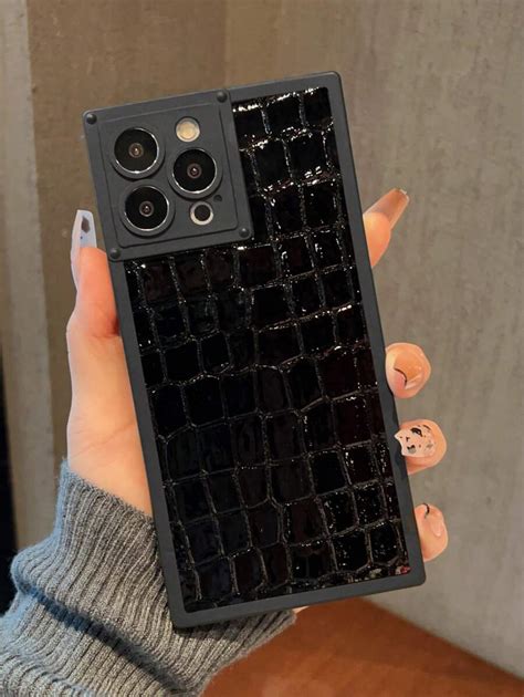 Apple 1pc Solid-Color Spray Painted Matte Finish Phone Case, Crocodile ...