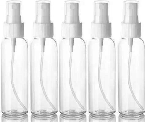 Pack of 5 PET Plastic Empty Spray Bottle Refillable With Mist Spray ...