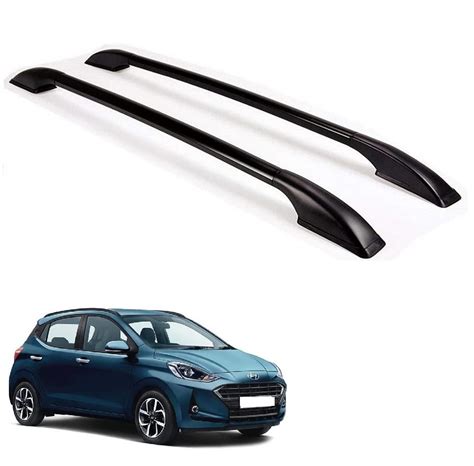 Car Non-Drilling Metal Roof Rail Black Set Suitable for Hyundai i10 ...