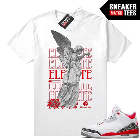 Jordan sneaker shirts Fire red 3s | Fire Red Sneaker tees