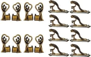 Primectrla Fab Gold Curtain Hooks, Curtain Knobs, Rod Rail Bracket ...