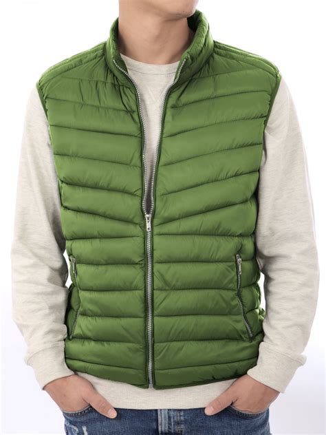 Ma Croix Mens Ultra Light Puffer Down Vest Polyester Padded Packable ...