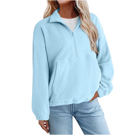 Timegard Sweatshirts for Women Quarter Zip Pullover Long Sleeve Fall ...