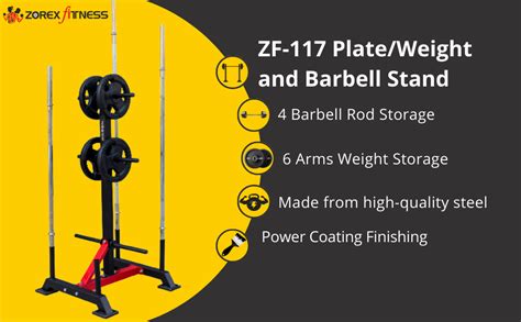 Zorex Fitness ZF-117 Plate/Weight and Barbell Stand to Carry PVC ...