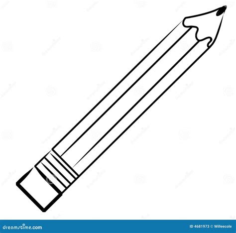 Outline of pencil stock vector. Illustration of working - 4681973