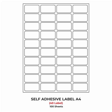 A4 (ST 40) Address Label (52.25mm x 29.84mm x 40) (Self Adhesive Label ...