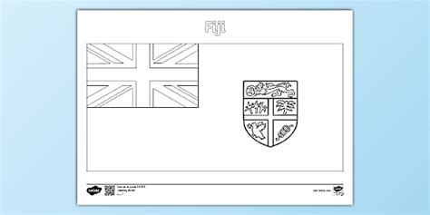 Fiji Flag Colouring Sheet - Twinkl Geography