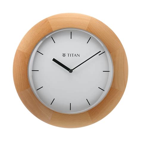 Buy Titan Wooden Wall Clock with Domed Glass - 32.3 cm x 32.3 cm ...