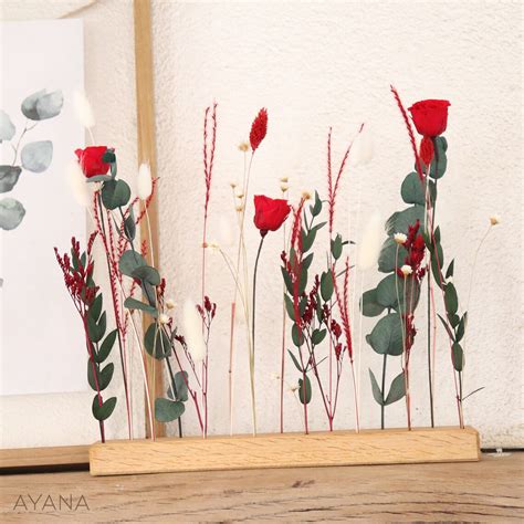 Noble Wooden Bar ANDALOUSIE Dried and Preserved Flower Decoration ...