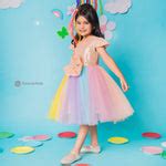 Buy Rainbow Unicorn Dress with Ruffles for Girls Online - ForeverKidz