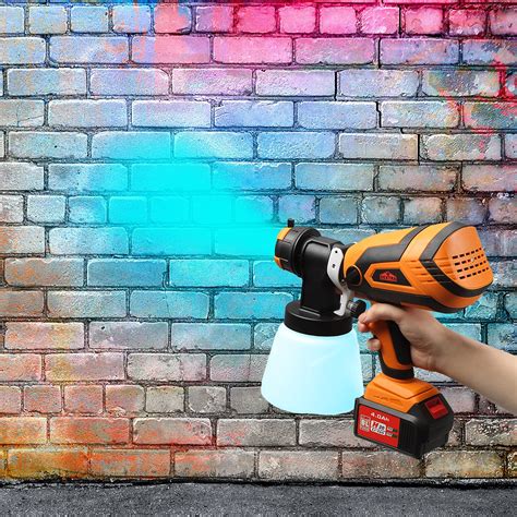 DEXTRA 20V Cordless Paint Sprayer, HVLP Spray Gun with 4.0Ah Battery ...