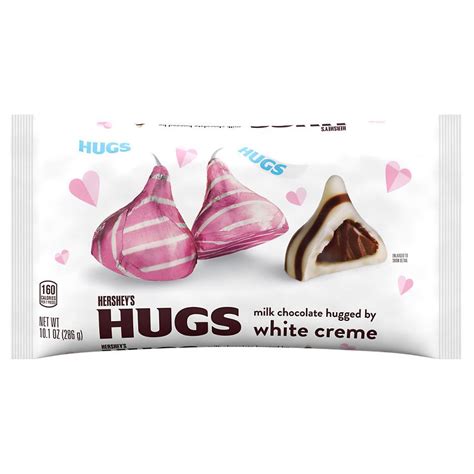 Hershey's Hugs Valentine Candy, Bag Milk Chocolate and White Creme ...