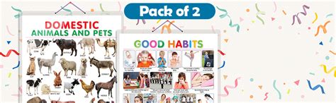 Buy Pack of 2 Domestic Animals and Pets and Good Habits Educational ...