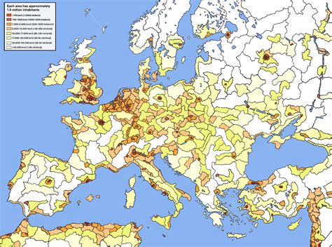 Europe Population Density Map
