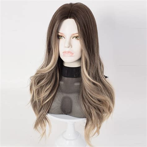 Buy Brown Long Wavy Wig | Coraline Long Wavy Bonde Peluca Realistic ...
