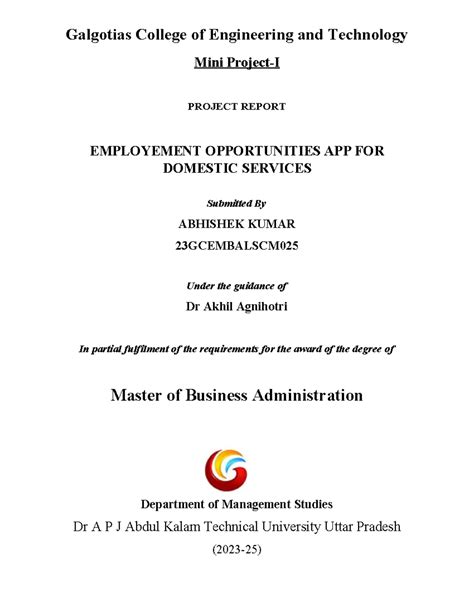 Abhishek MINI Project 2 - Galgotias College of Engineering and ...