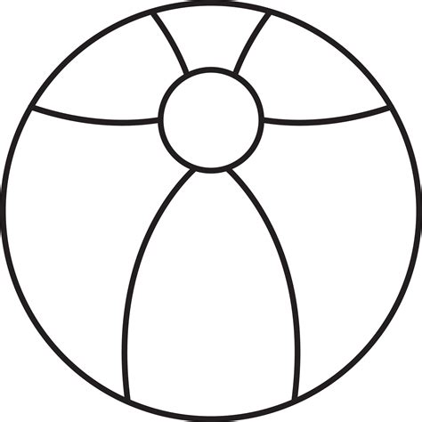 Black Outline Illustration Of Beach Ball Icon. 24143856 Vector Art at Vecteezy