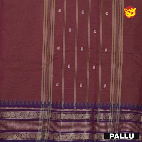 Maroon with Purple Pure Chettinad Cotton Saree without Blouse ...