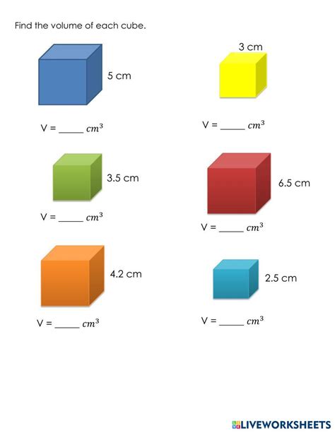 Image result for Cube Volume Worksheet