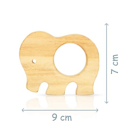 Neem Wood Teether – Elephant + Big Camera – MoonToys